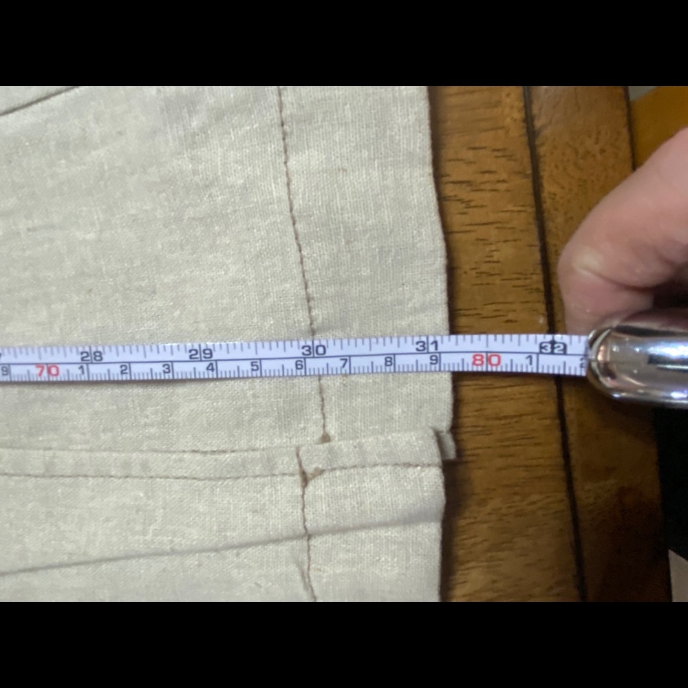 Cache Beige Linen Flare Capris Size 12 - image 8